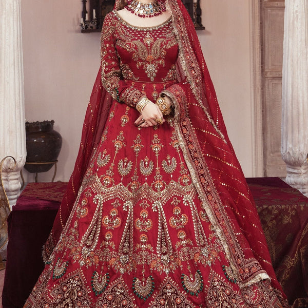 Wedding Boutique Online Deep Red Bridal Wear Lehenga Blouse with Zari And  Stone Work LLCV110193